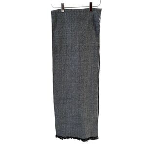 J Crew Scarf Black White Herringbone Print